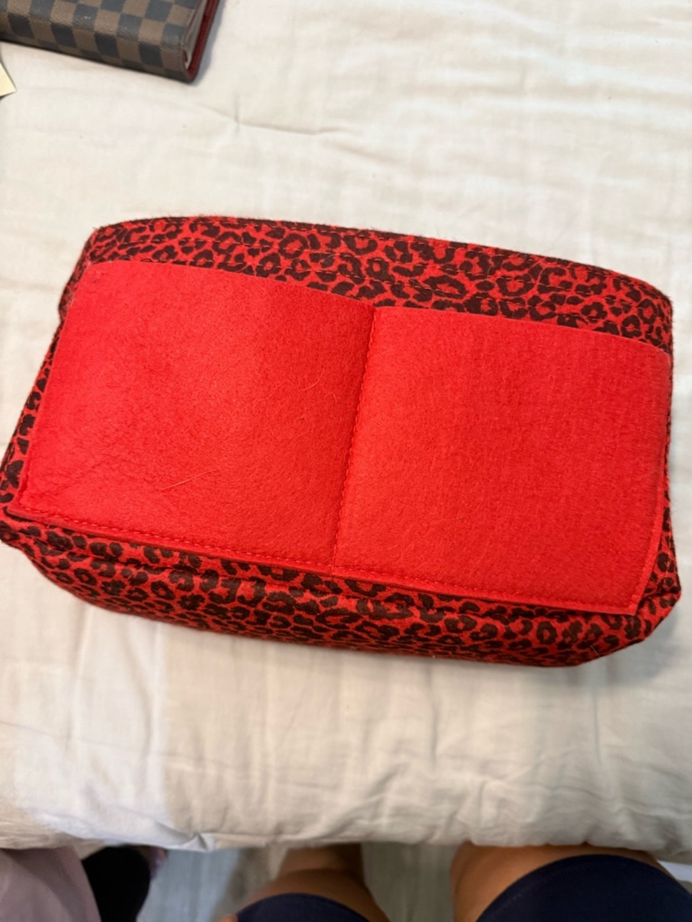 Red Leopard Print Women's Bag Organizer Insert